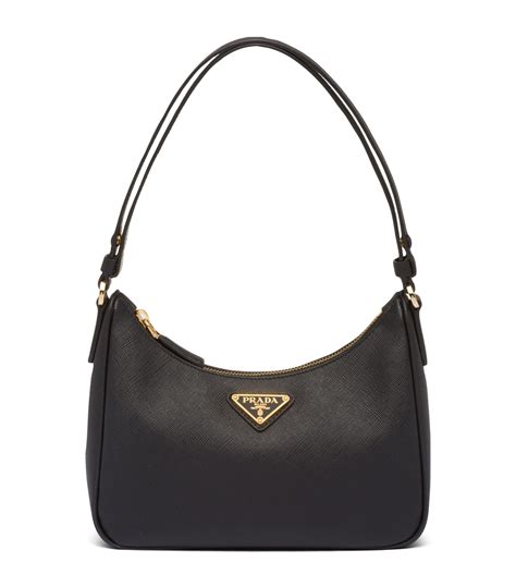 prada black satchel bag|Prada leather shoulder bag price.